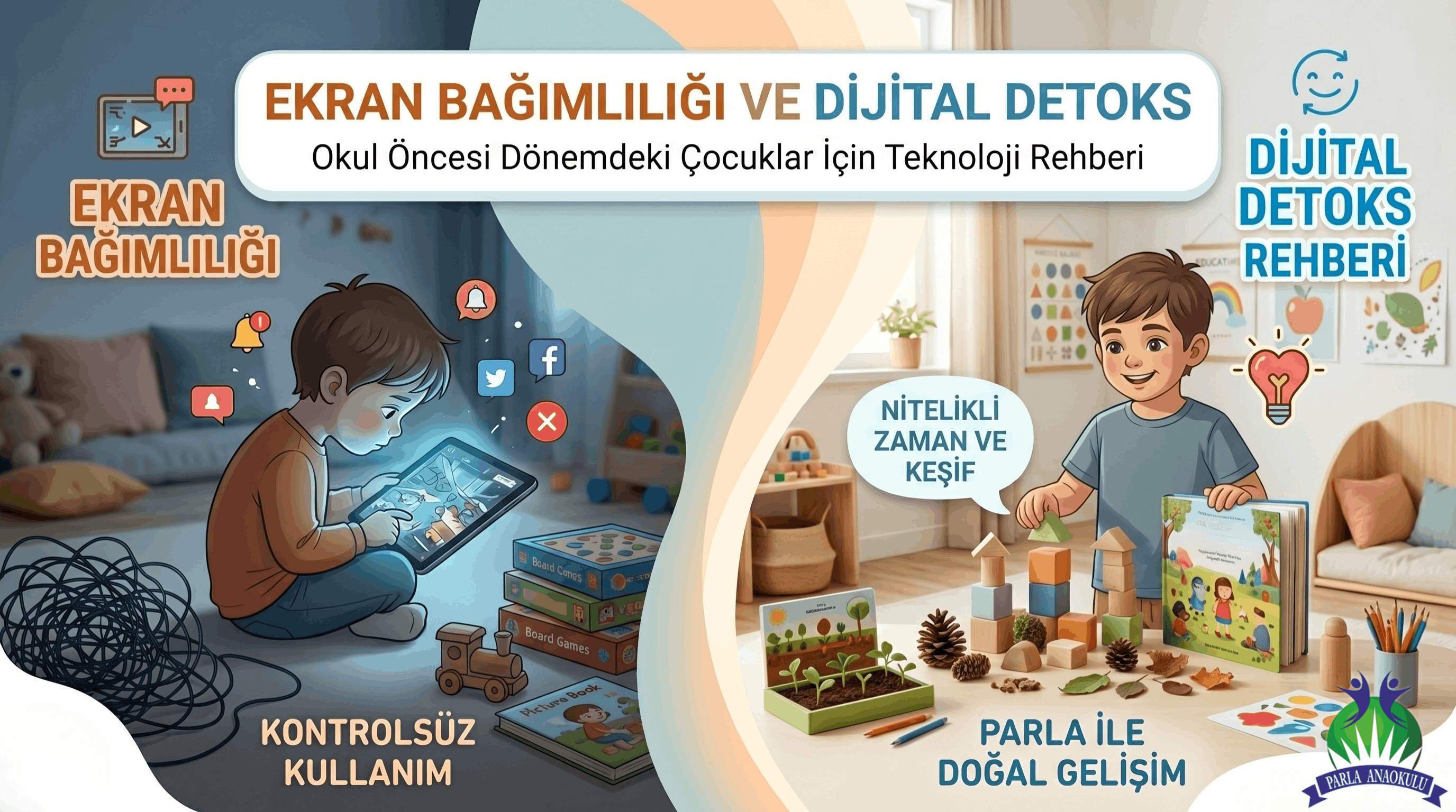 ekran bağımlılığından kurtulup doğa ve oyunla vakit geçiren mutlu çocuk